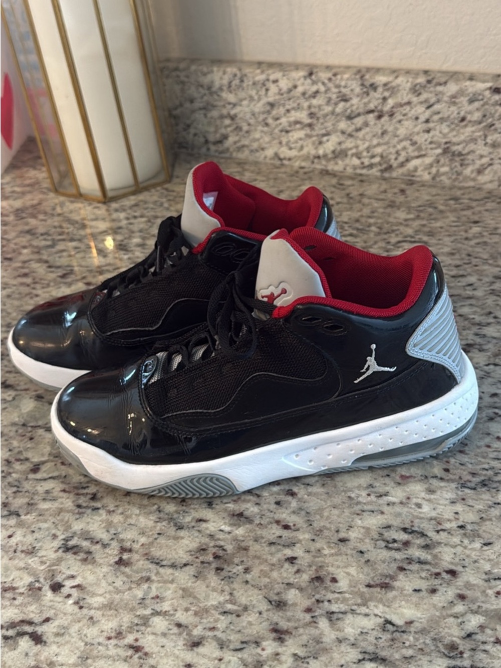 Youth size 5.5 Jordan Black Patent Leather Sneakers